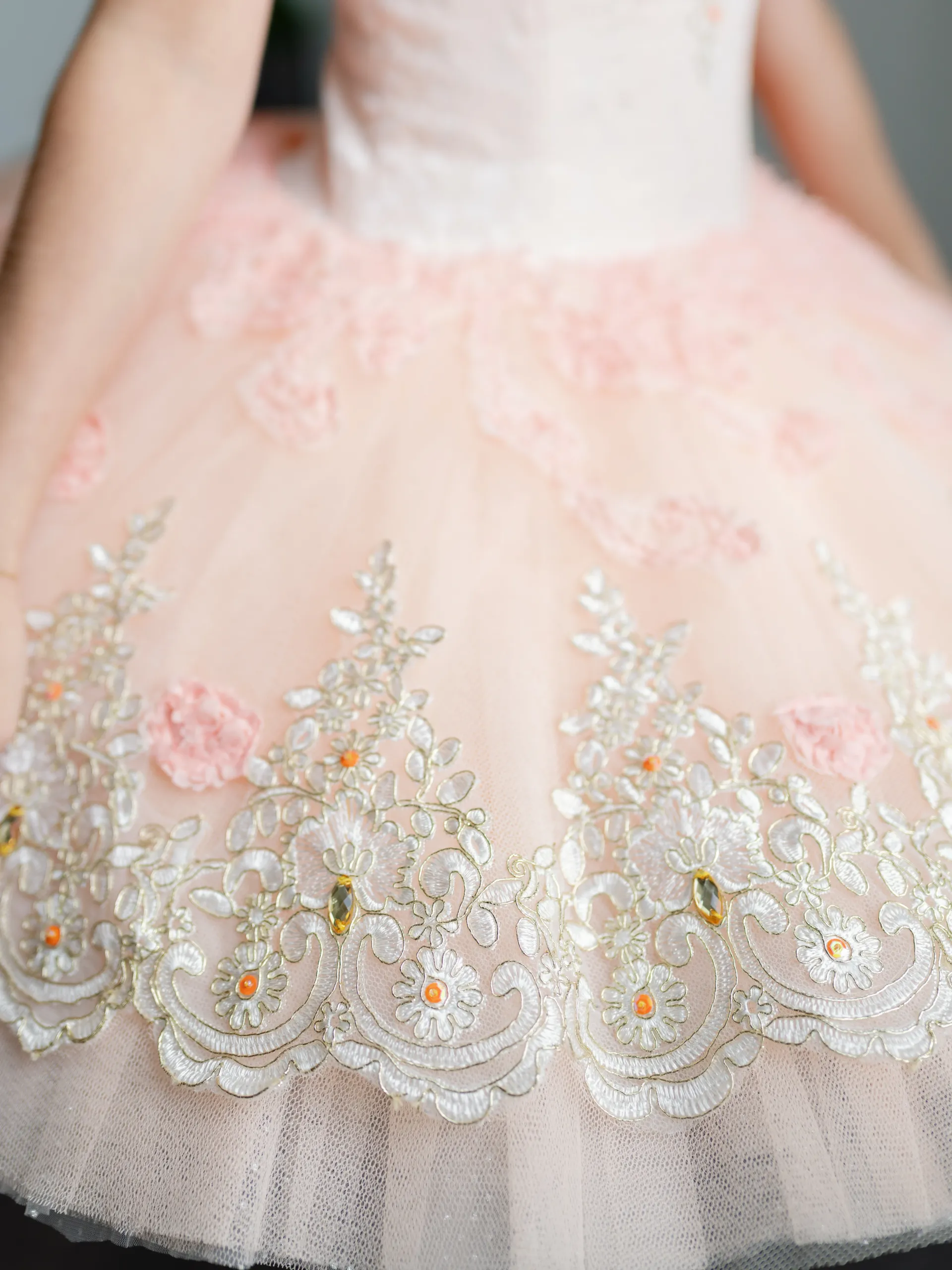 Pink embroidered ballet costume for Dance Academy of Virginia